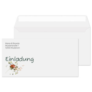 Briefumschlag DIN lang Hochzeit 2
